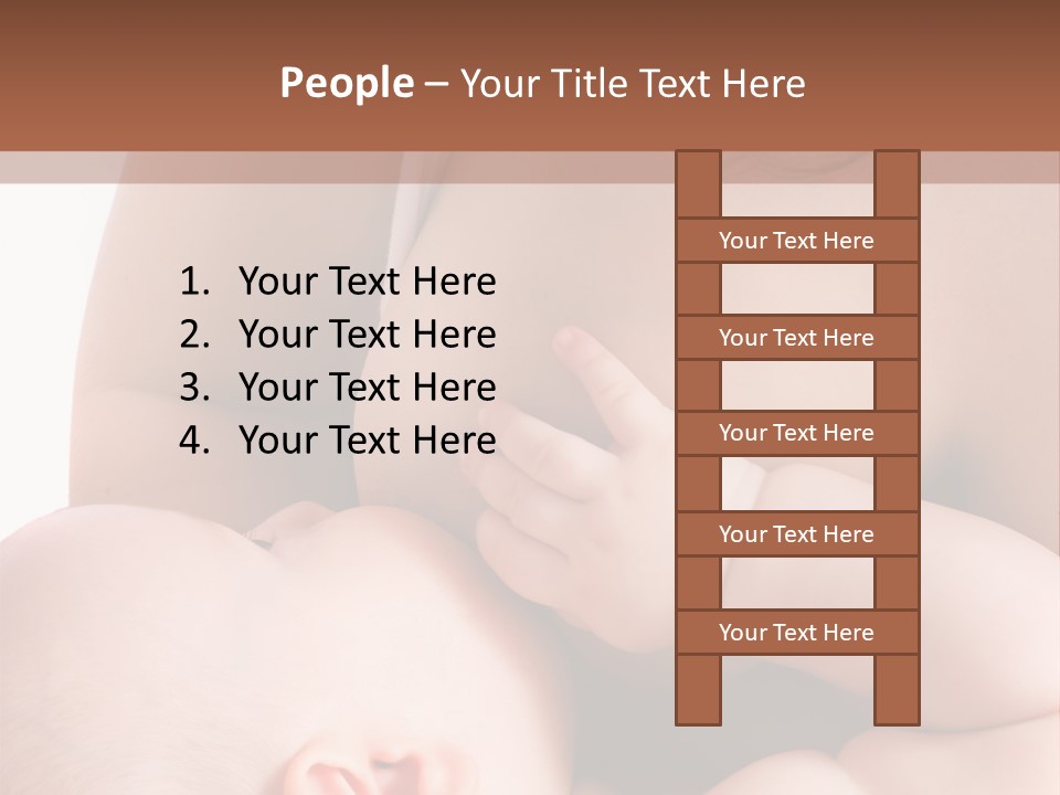 Breastfeeding. Mother Feeding Six Month Baby. PowerPoint Template