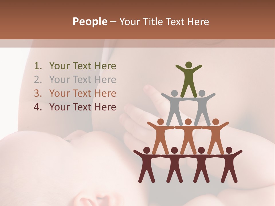 Breastfeeding. Mother Feeding Six Month Baby. PowerPoint Template