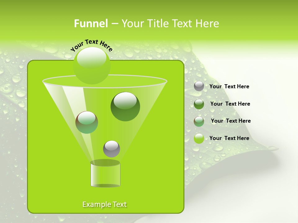 Fresh Water Drops On Green Plant Leaf PowerPoint Template