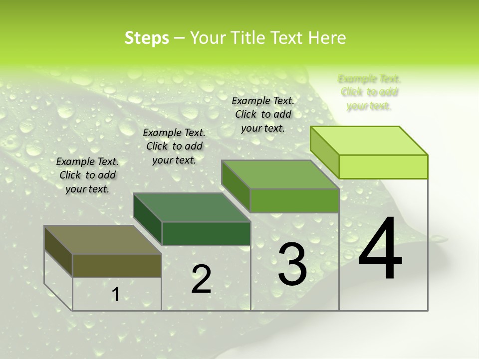 Fresh Water Drops On Green Plant Leaf PowerPoint Template