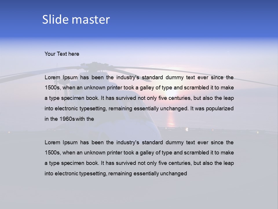 Helicopter Chopper Aircraft Plane Flight Helipad Helideck PowerPoint Template