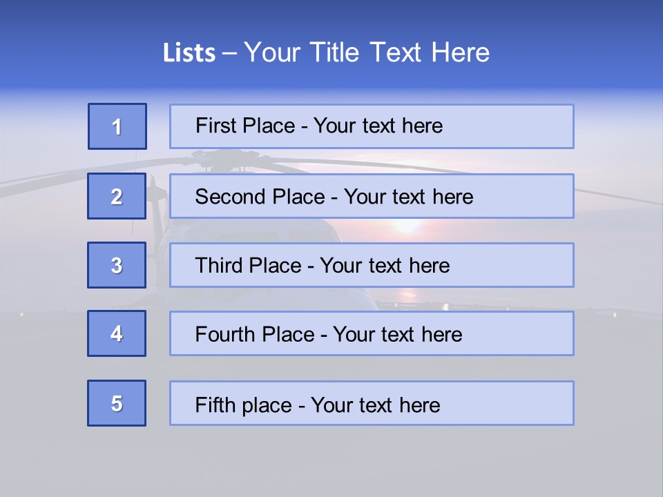 Helicopter Chopper Aircraft Plane Flight Helipad Helideck PowerPoint Template