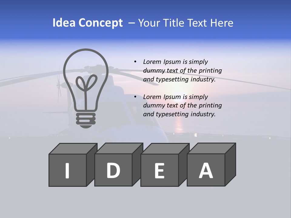 Helicopter Chopper Aircraft Plane Flight Helipad Helideck PowerPoint Template