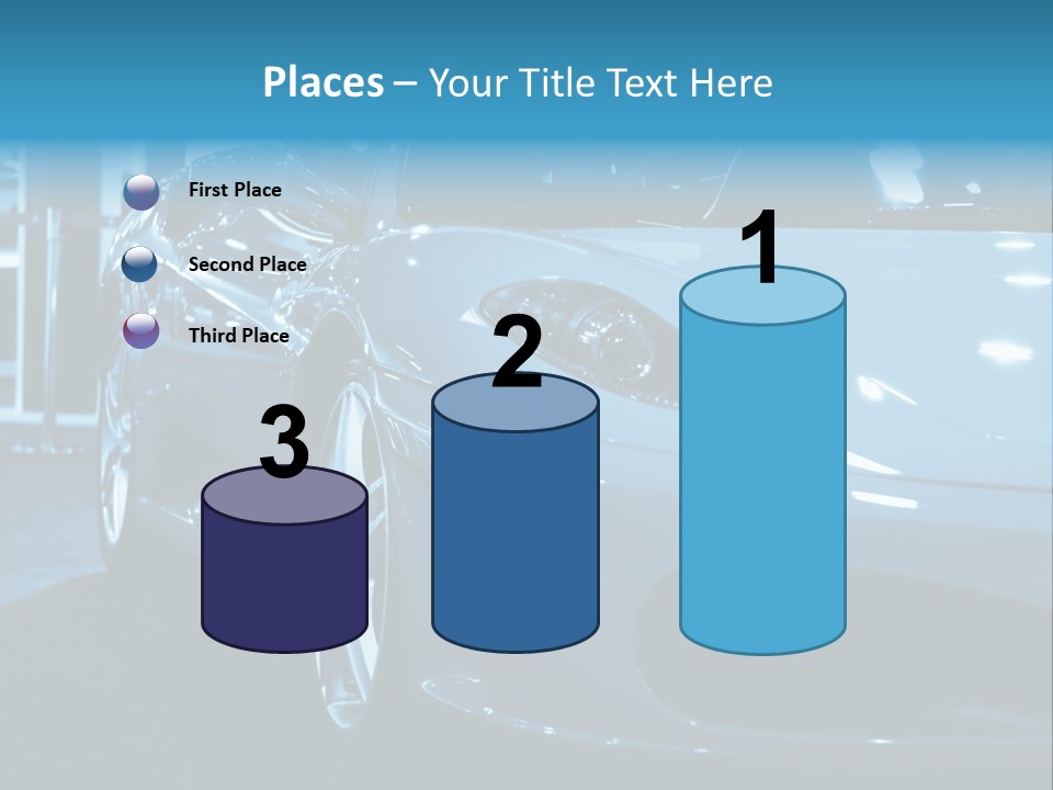 The Sportive Car In A Blue Tone PowerPoint Template