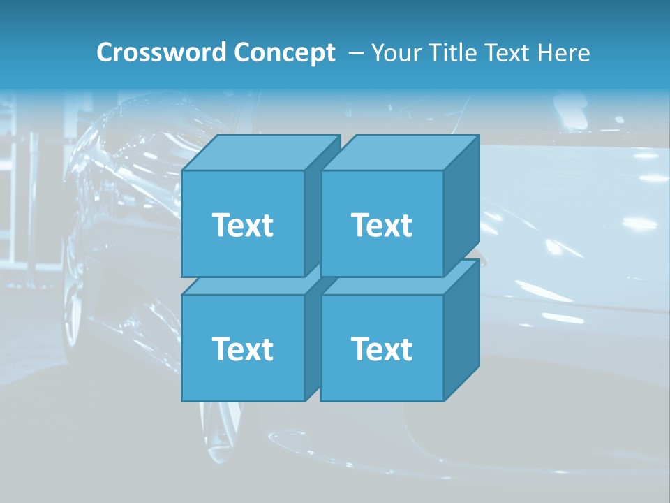 The Sportive Car In A Blue Tone PowerPoint Template