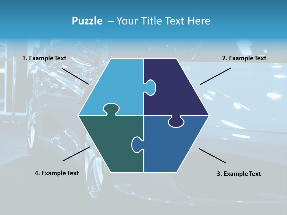 The Sportive Car In A Blue Tone PowerPoint Template