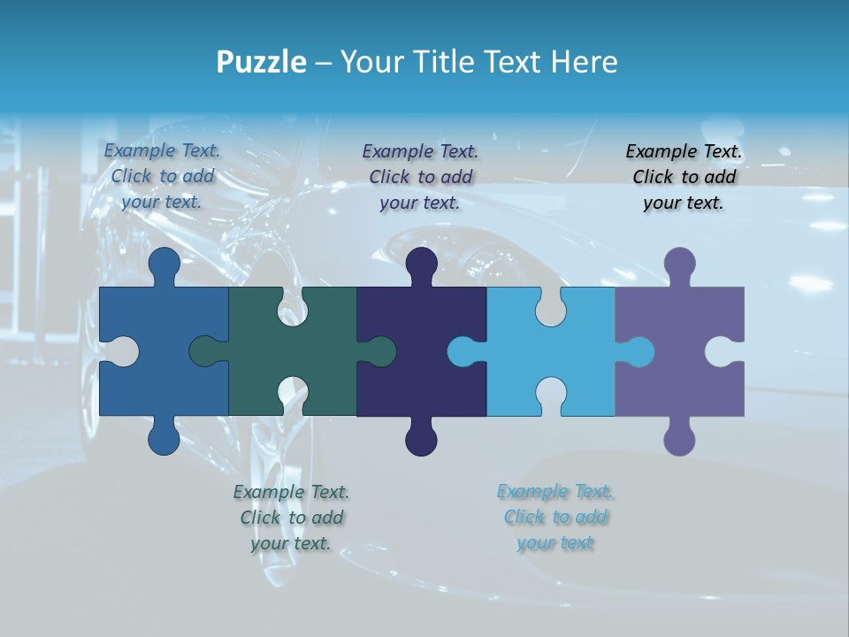 The Sportive Car In A Blue Tone PowerPoint Template