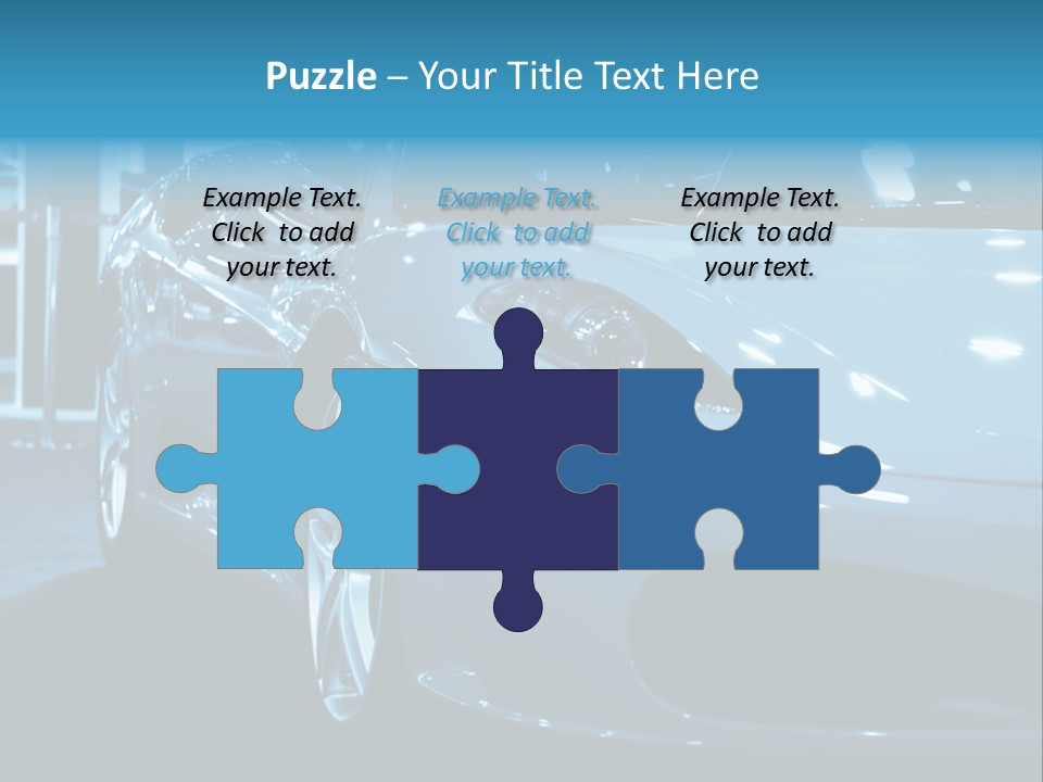 The Sportive Car In A Blue Tone PowerPoint Template