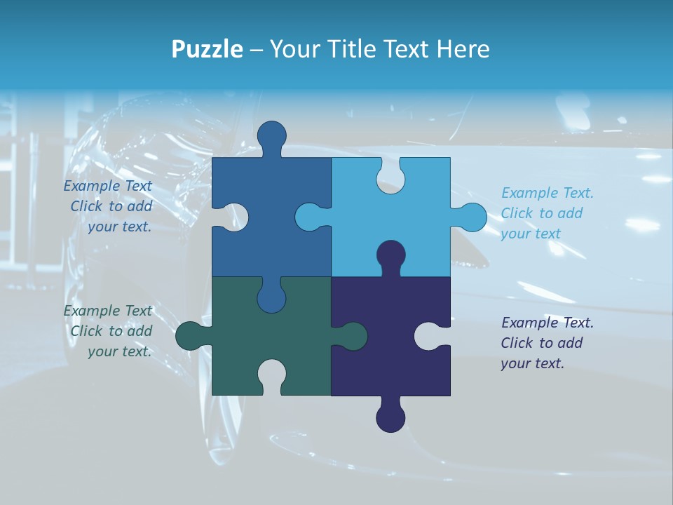 The Sportive Car In A Blue Tone PowerPoint Template