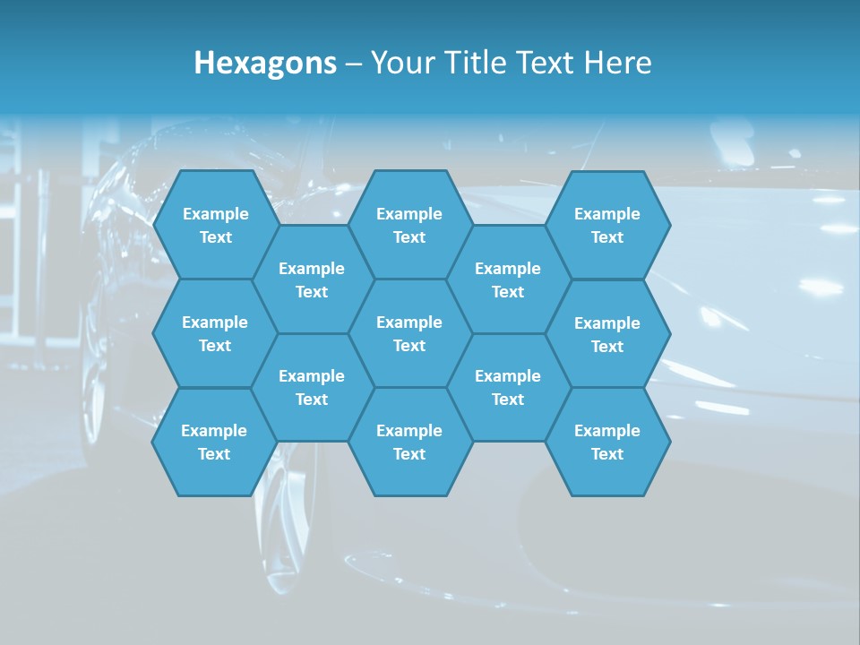 The Sportive Car In A Blue Tone PowerPoint Template