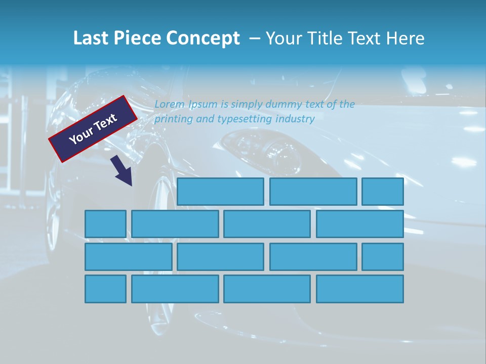 The Sportive Car In A Blue Tone PowerPoint Template