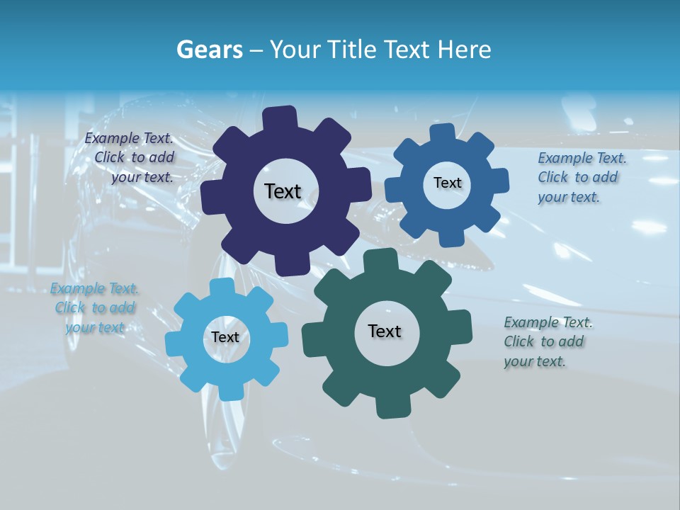 The Sportive Car In A Blue Tone PowerPoint Template