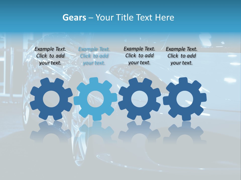 The Sportive Car In A Blue Tone PowerPoint Template