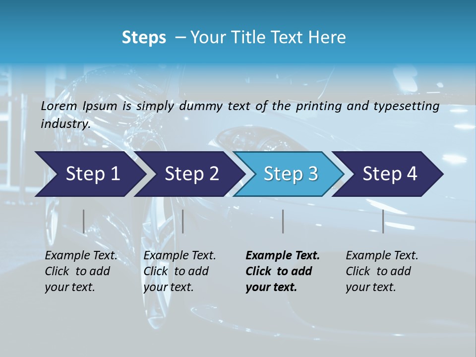 The Sportive Car In A Blue Tone PowerPoint Template
