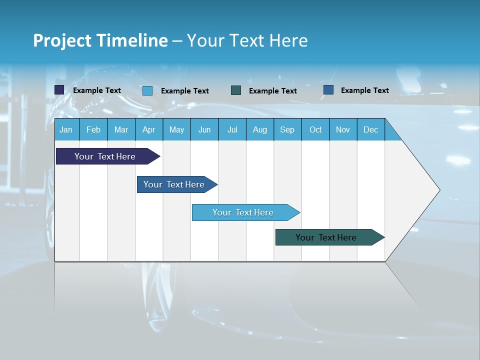 The Sportive Car In A Blue Tone PowerPoint Template