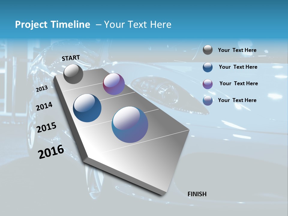 The Sportive Car In A Blue Tone PowerPoint Template