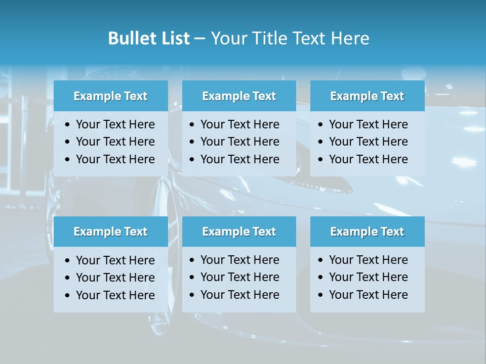 The Sportive Car In A Blue Tone PowerPoint Template
