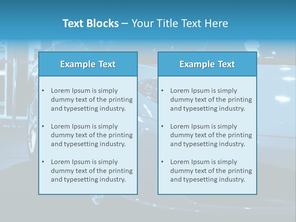 The Sportive Car In A Blue Tone PowerPoint Template