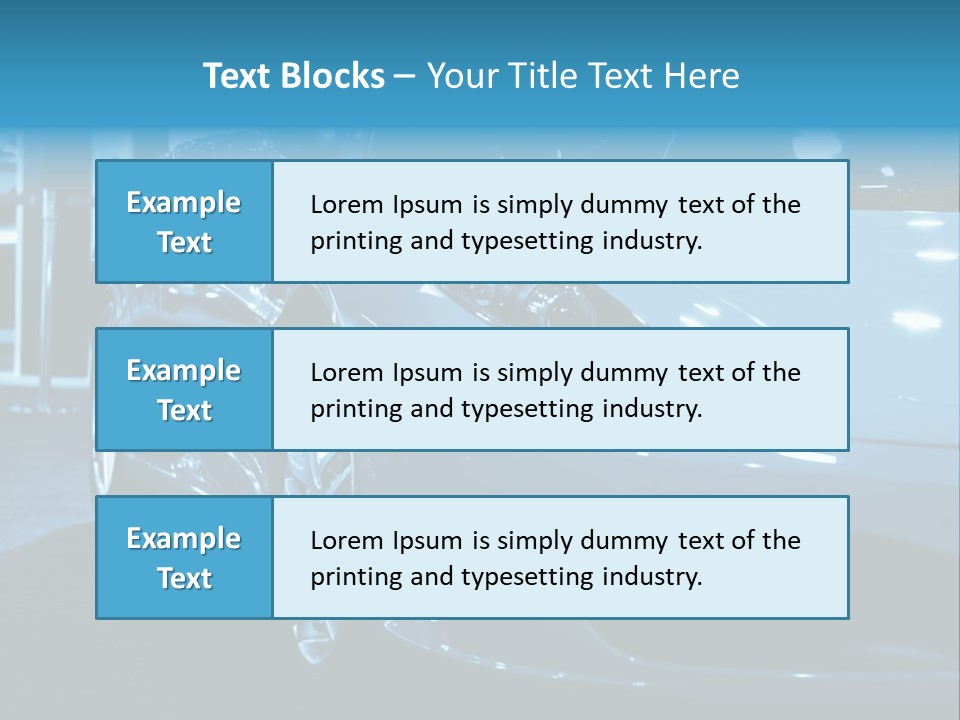 The Sportive Car In A Blue Tone PowerPoint Template