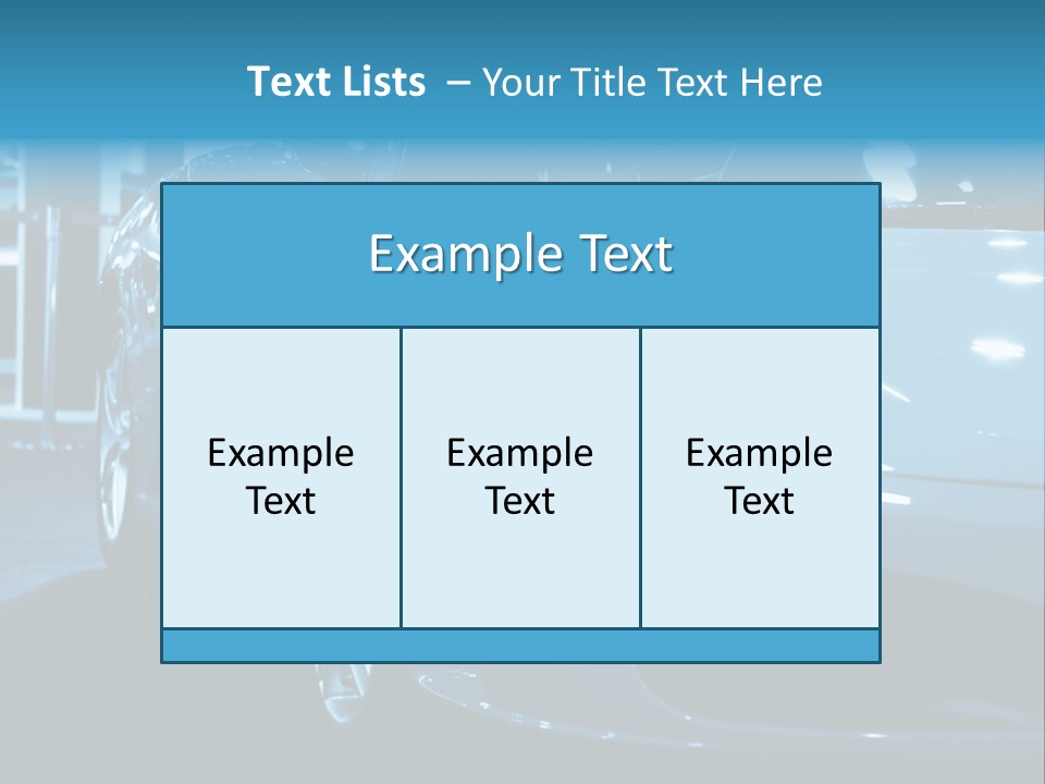 The Sportive Car In A Blue Tone PowerPoint Template