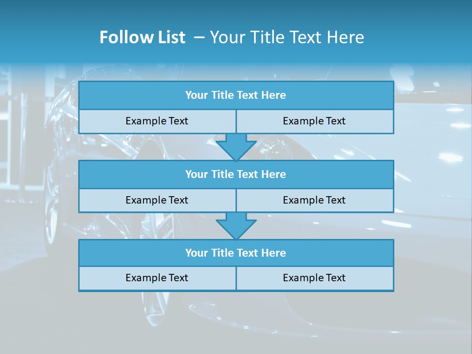 The Sportive Car In A Blue Tone PowerPoint Template