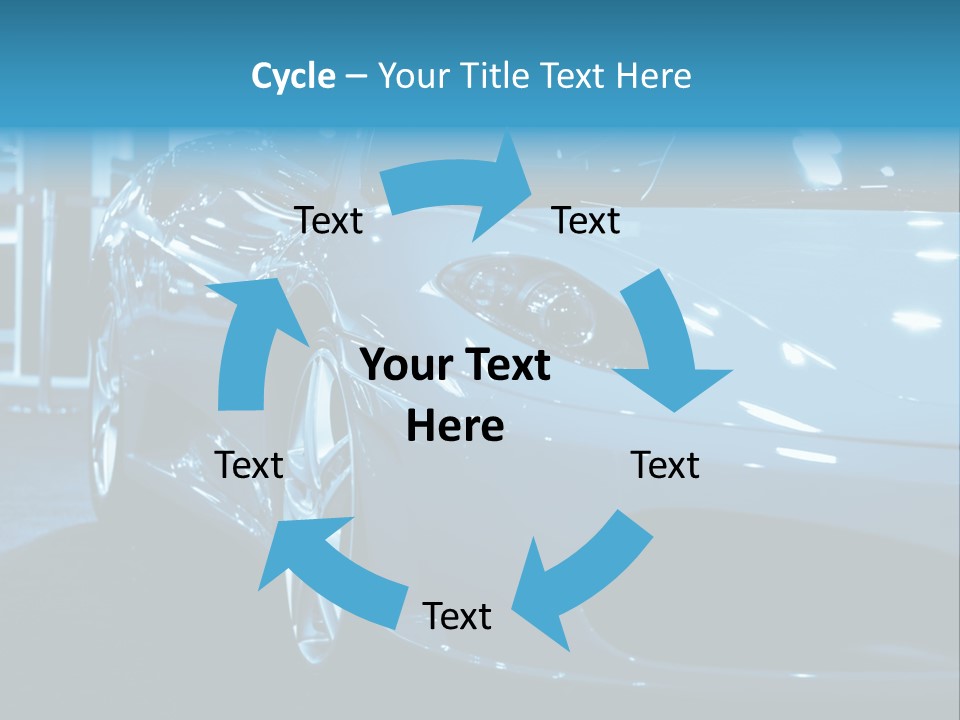 The Sportive Car In A Blue Tone PowerPoint Template