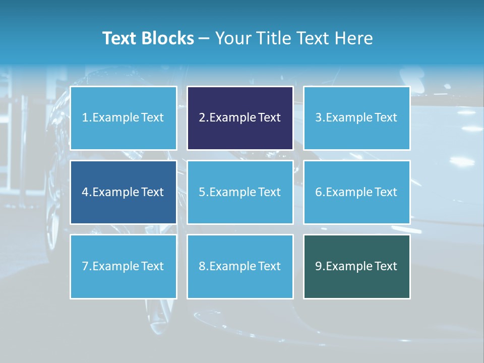 The Sportive Car In A Blue Tone PowerPoint Template