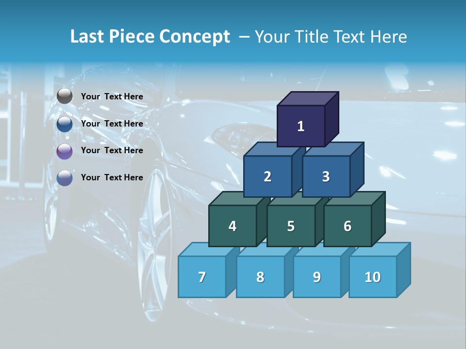The Sportive Car In A Blue Tone PowerPoint Template