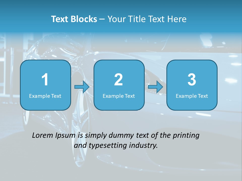 The Sportive Car In A Blue Tone PowerPoint Template
