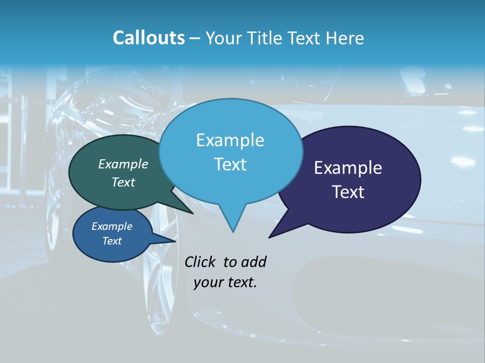 The Sportive Car In A Blue Tone PowerPoint Template