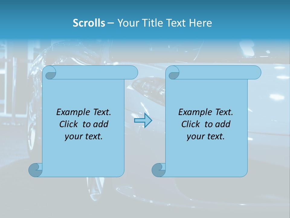 The Sportive Car In A Blue Tone PowerPoint Template