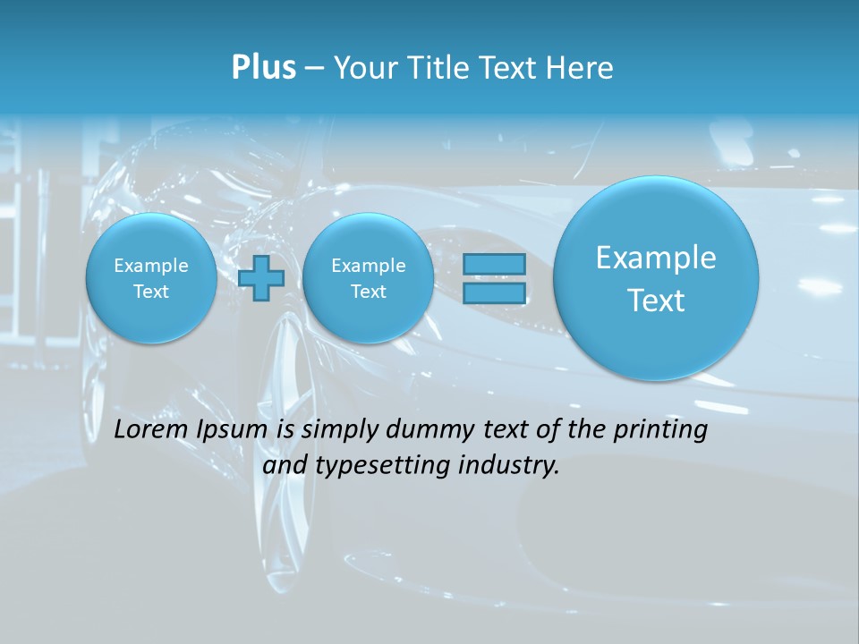 The Sportive Car In A Blue Tone PowerPoint Template