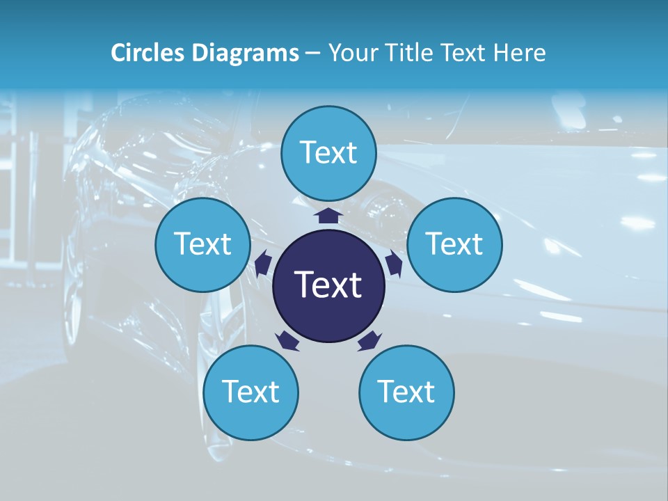 The Sportive Car In A Blue Tone PowerPoint Template