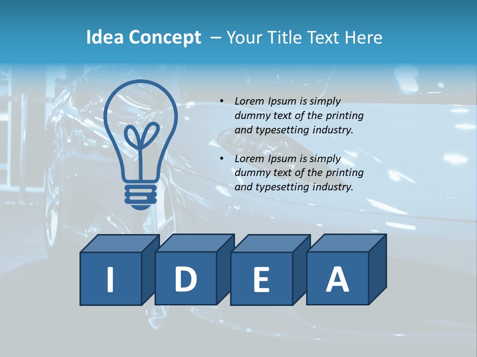 The Sportive Car In A Blue Tone PowerPoint Template