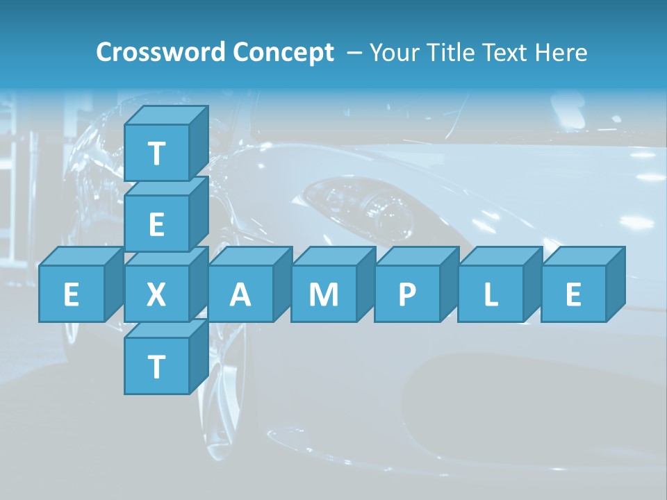 The Sportive Car In A Blue Tone PowerPoint Template