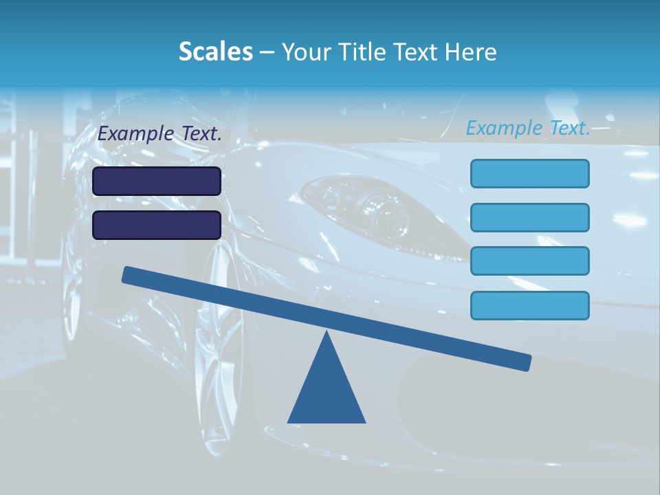 The Sportive Car In A Blue Tone PowerPoint Template