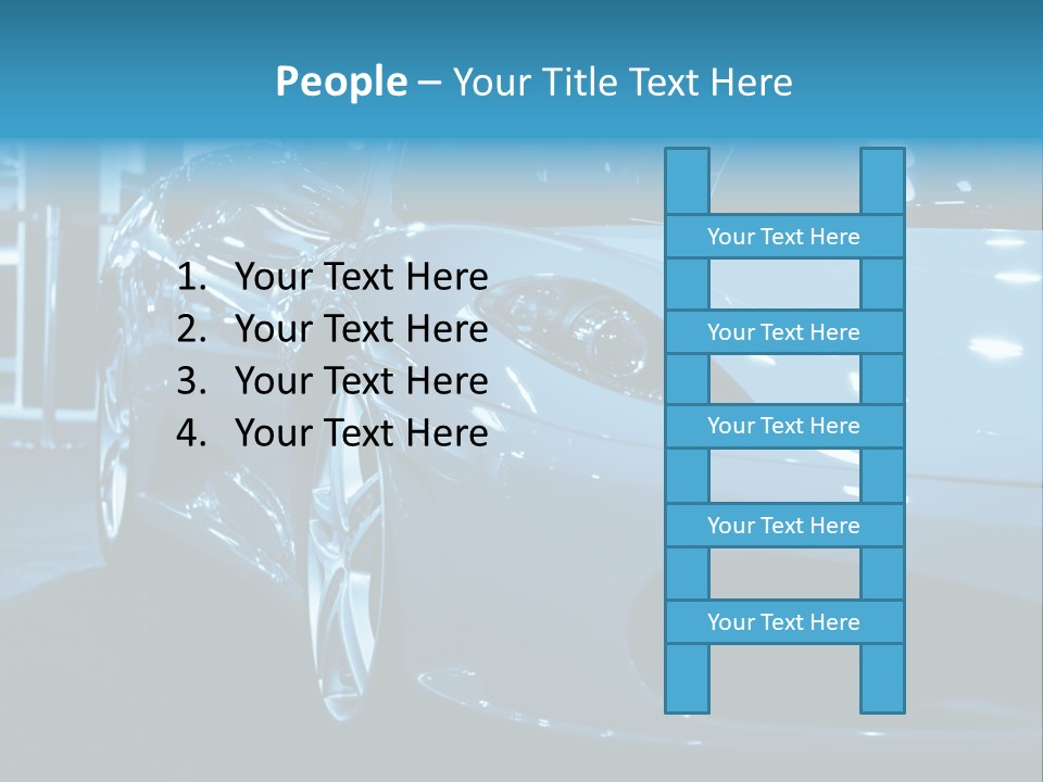 The Sportive Car In A Blue Tone PowerPoint Template