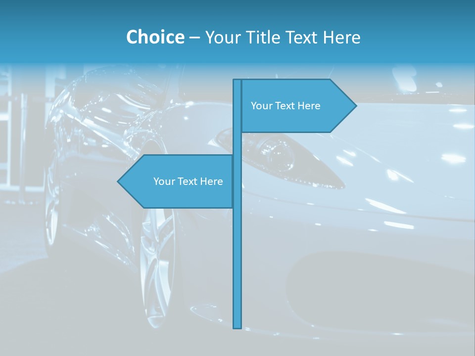 The Sportive Car In A Blue Tone PowerPoint Template