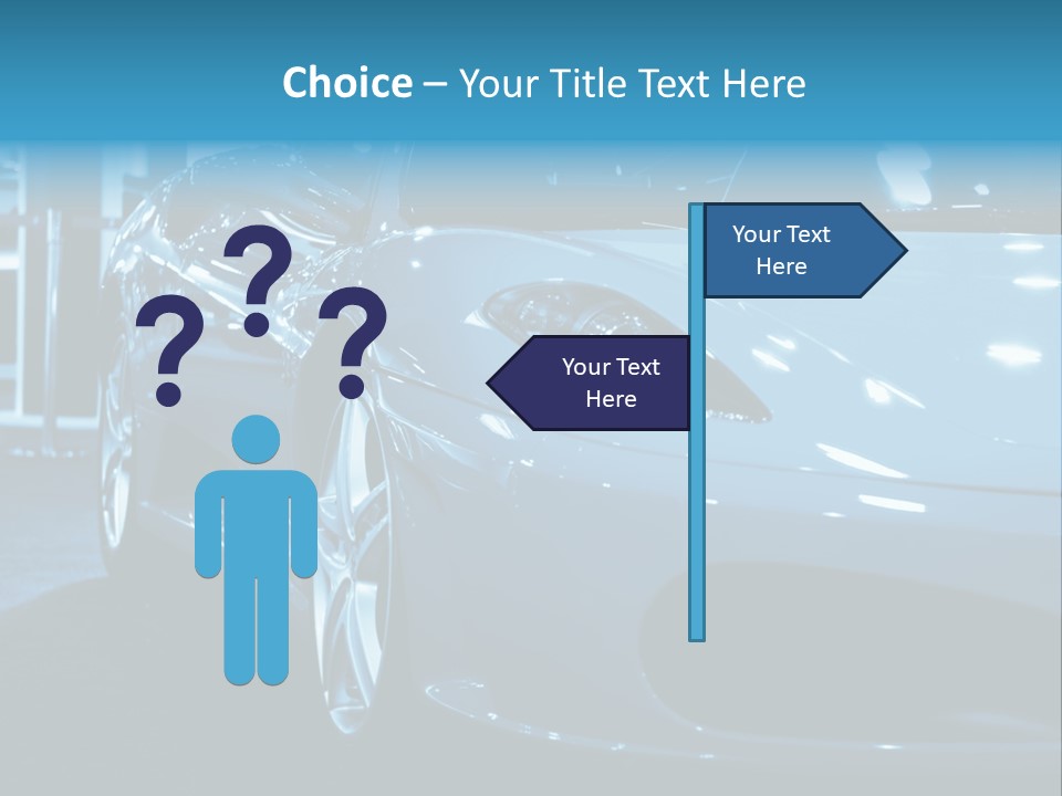 The Sportive Car In A Blue Tone PowerPoint Template