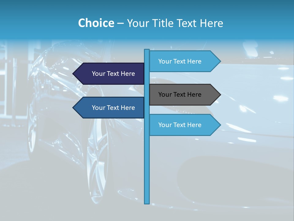 The Sportive Car In A Blue Tone PowerPoint Template