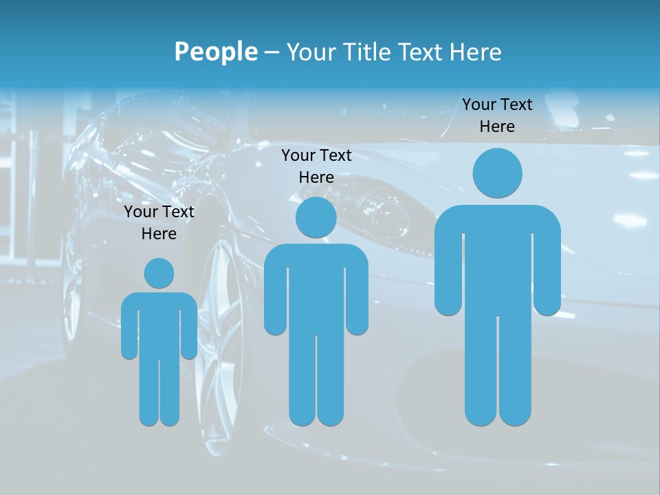 The Sportive Car In A Blue Tone PowerPoint Template