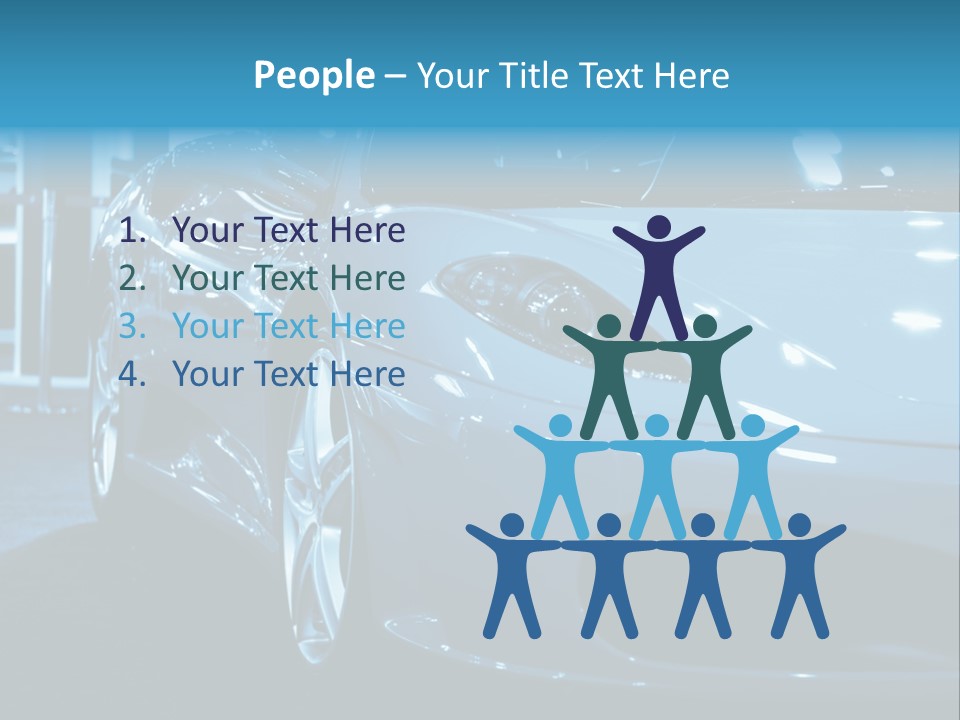 The Sportive Car In A Blue Tone PowerPoint Template