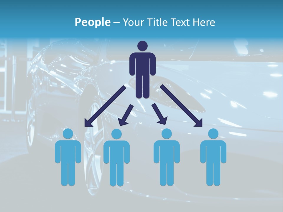 The Sportive Car In A Blue Tone PowerPoint Template