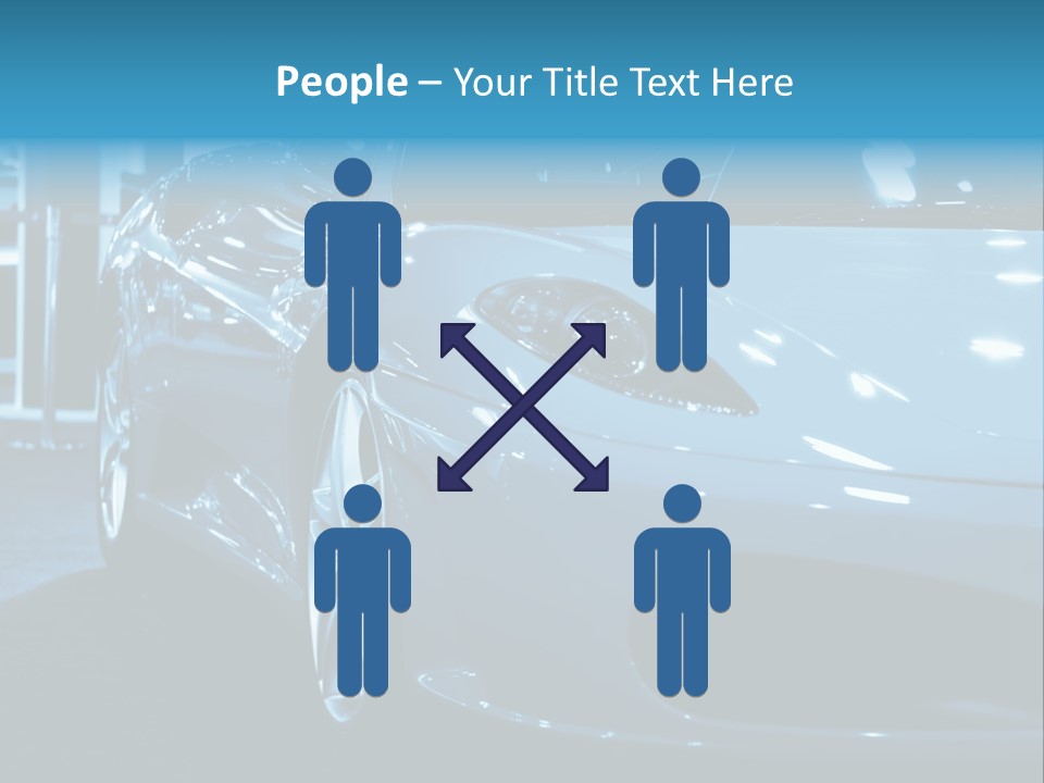 The Sportive Car In A Blue Tone PowerPoint Template