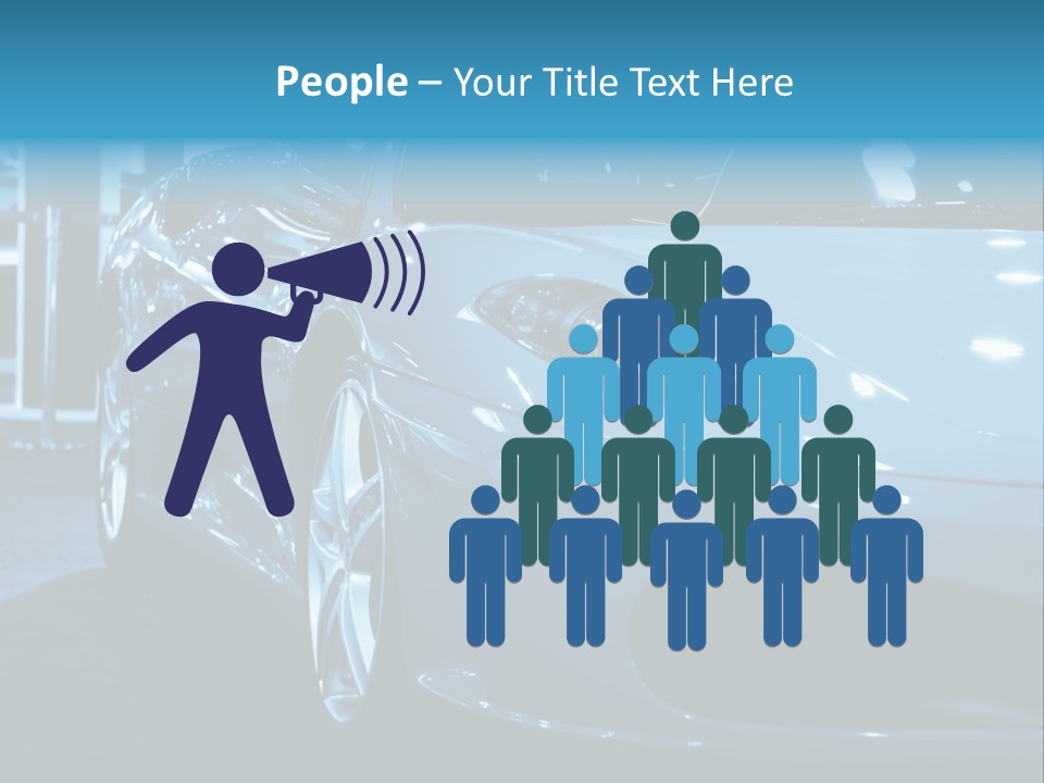 The Sportive Car In A Blue Tone PowerPoint Template