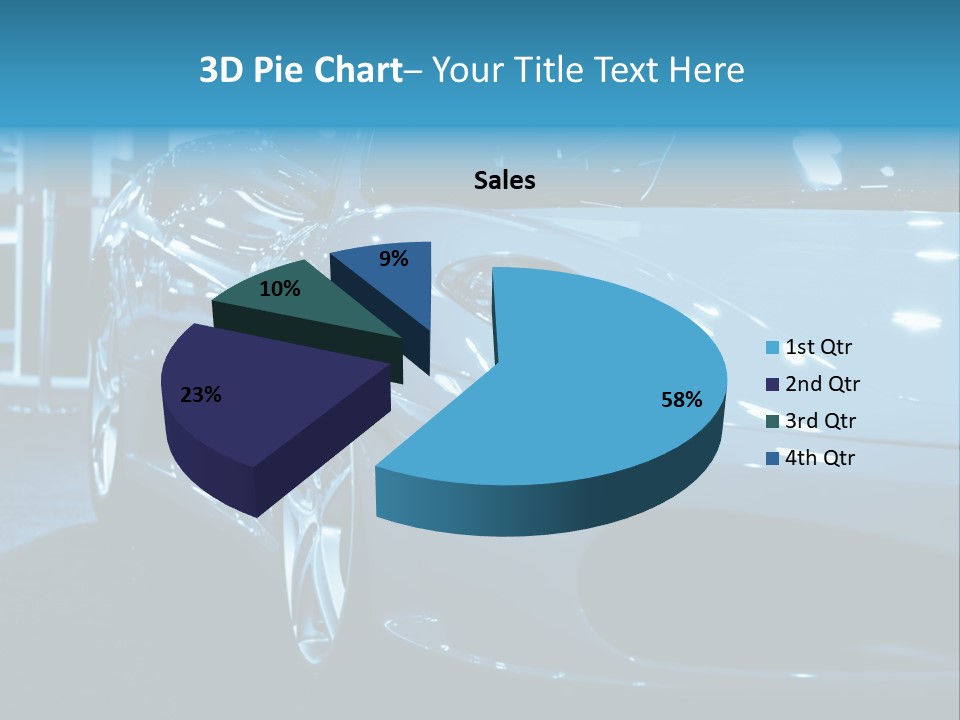 The Sportive Car In A Blue Tone PowerPoint Template