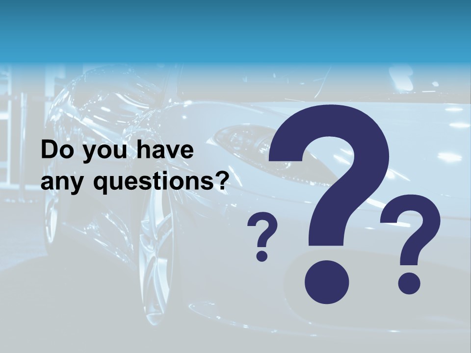 The Sportive Car In A Blue Tone PowerPoint Template