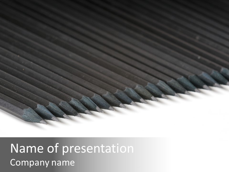 Black Pencils On White Background PowerPoint Template