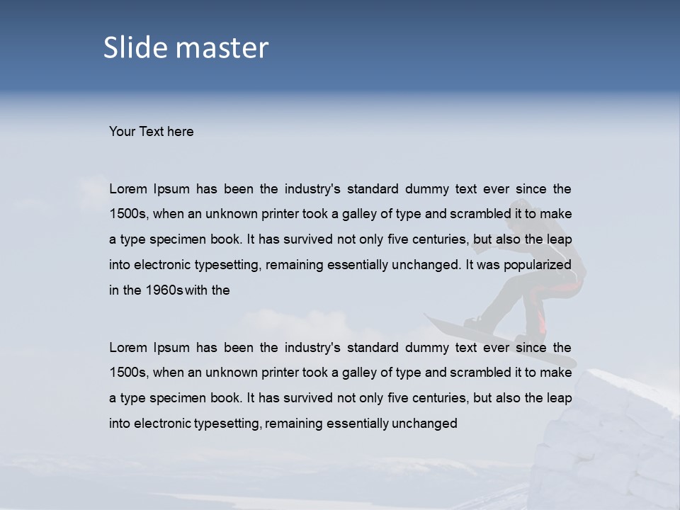 A Man On A Snowboard Jumping Over A Cliff PowerPoint Template