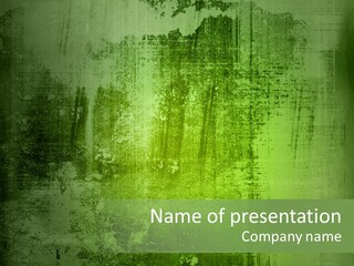 A Green Background With A Grungy Texture PowerPoint Template
